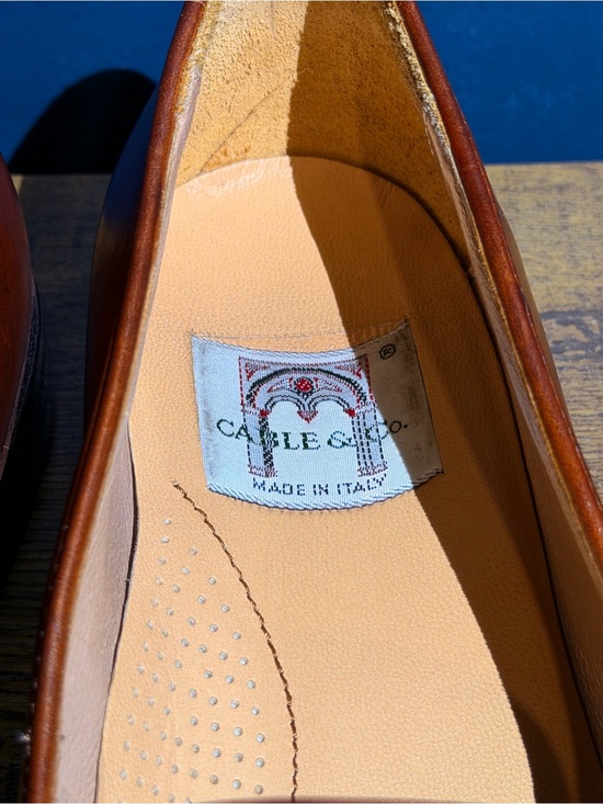 Camper Cognac Leather Tassel Kiltie Loafers